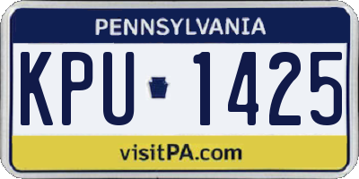PA license plate KPU1425