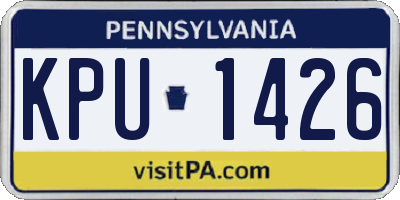 PA license plate KPU1426