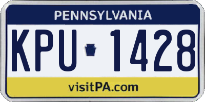 PA license plate KPU1428