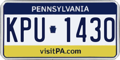 PA license plate KPU1430