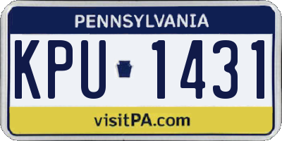 PA license plate KPU1431