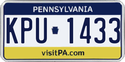 PA license plate KPU1433