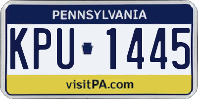 PA license plate KPU1445