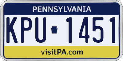 PA license plate KPU1451