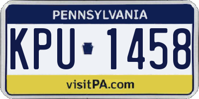 PA license plate KPU1458