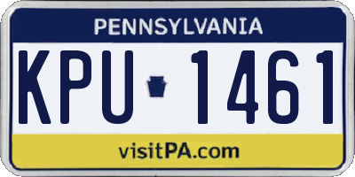 PA license plate KPU1461