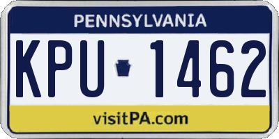 PA license plate KPU1462