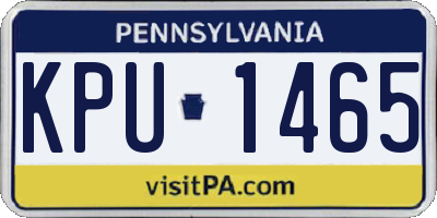 PA license plate KPU1465