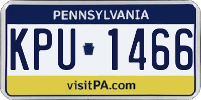 PA license plate KPU1466
