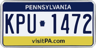 PA license plate KPU1472