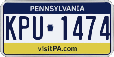 PA license plate KPU1474