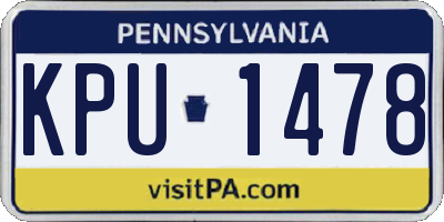 PA license plate KPU1478