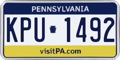 PA license plate KPU1492