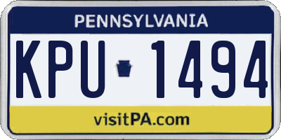 PA license plate KPU1494