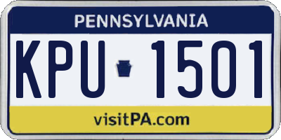 PA license plate KPU1501