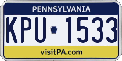 PA license plate KPU1533