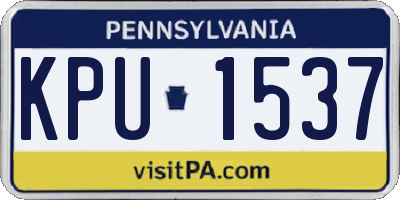 PA license plate KPU1537
