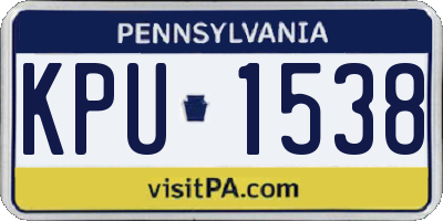 PA license plate KPU1538