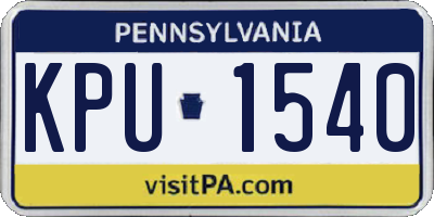 PA license plate KPU1540