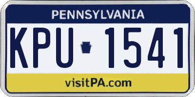 PA license plate KPU1541