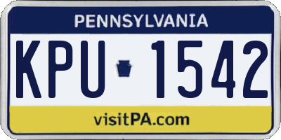 PA license plate KPU1542
