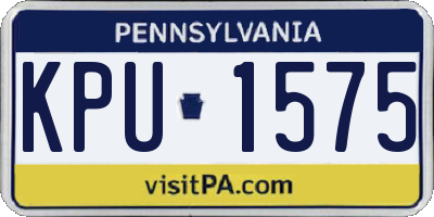 PA license plate KPU1575