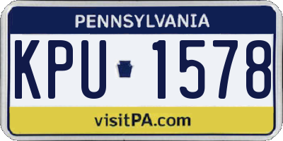 PA license plate KPU1578