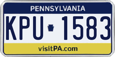 PA license plate KPU1583