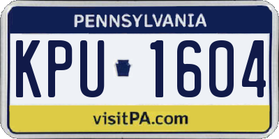 PA license plate KPU1604