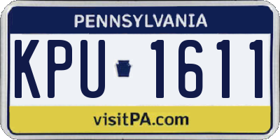 PA license plate KPU1611