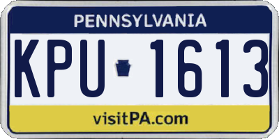 PA license plate KPU1613