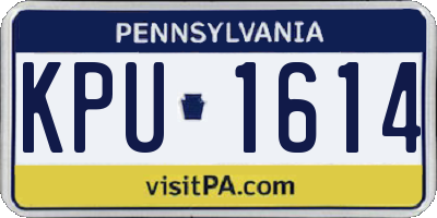PA license plate KPU1614