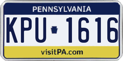 PA license plate KPU1616