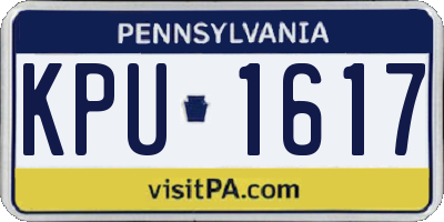 PA license plate KPU1617
