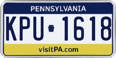 PA license plate KPU1618