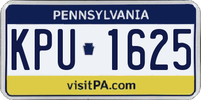 PA license plate KPU1625