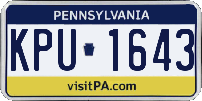 PA license plate KPU1643