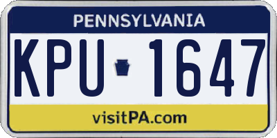 PA license plate KPU1647