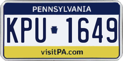 PA license plate KPU1649