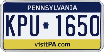 PA license plate KPU1650