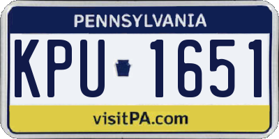 PA license plate KPU1651