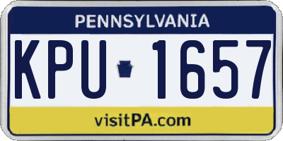 PA license plate KPU1657