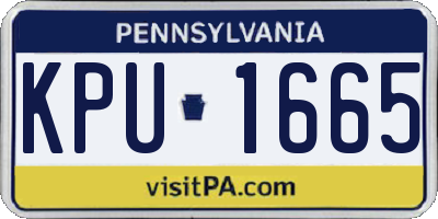PA license plate KPU1665