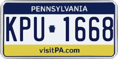 PA license plate KPU1668