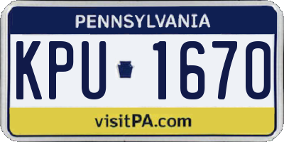 PA license plate KPU1670
