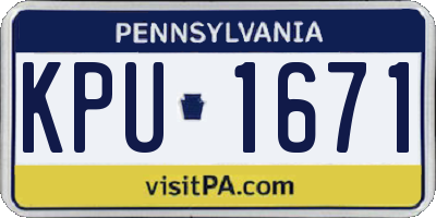 PA license plate KPU1671