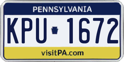 PA license plate KPU1672