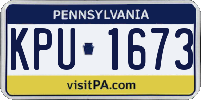 PA license plate KPU1673