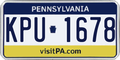 PA license plate KPU1678