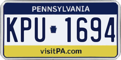 PA license plate KPU1694